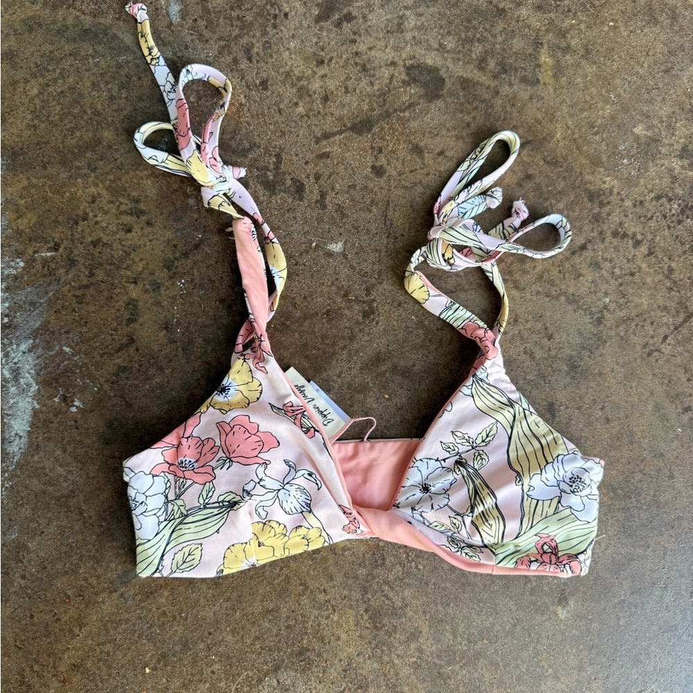 Dippin' Daisy's Floral Bikini Top - Pink and Yellow